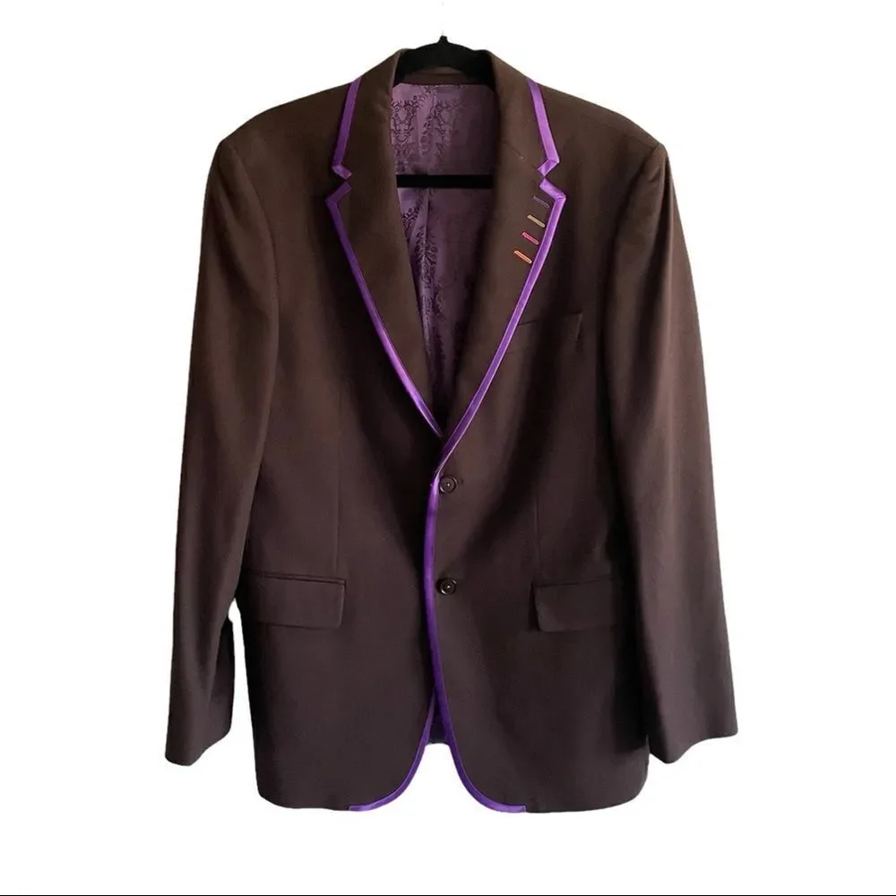 SAND COPENHAGEN Wool Cashmere Blazer Jacket Brown Purple 50R